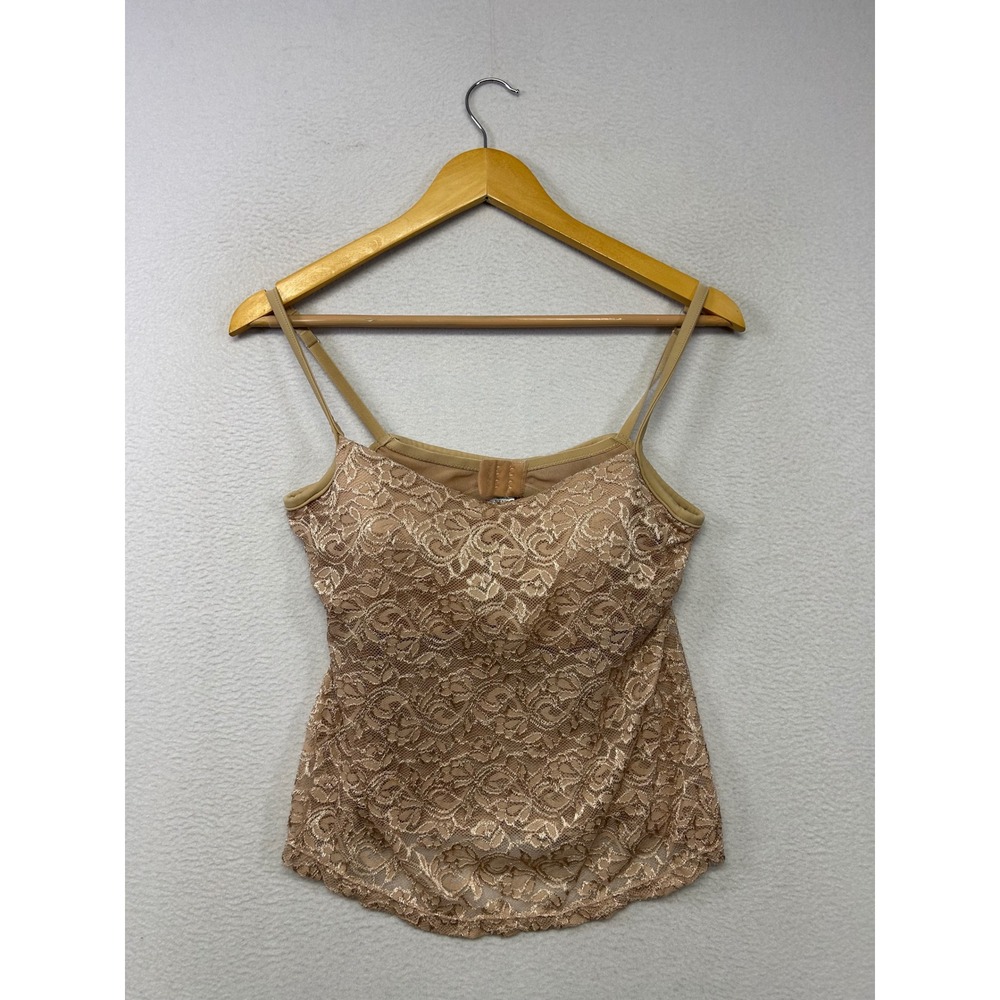 Coquette Cinema Etoile Womens 36C Tan Floral Lace Underwire Camisole Top Fairy